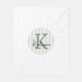 Salie Groene Houtskool Aangepaste Gestreepte Cirke Fleece Deken (Voorkant)