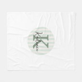 Salie Groene Houtskool Aangepaste Gestreepte Cirke Fleece Deken (Voorkant (Horizontaal))