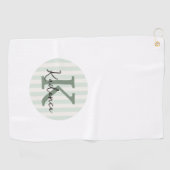 Salie Groene Houtskool Aangepaste Gestreepte Cirke Golfhanddoek (Horizontaal)
