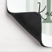 Salie Groene Houtskool Aangepaste Gestreepte Cirke Muismat (Hoek)