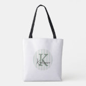 Salie Groene Houtskool Aangepaste Gestreepte Cirke Tote Bag (Achterkant)