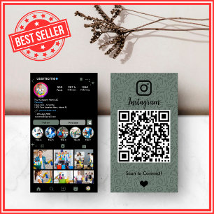 Salie Groene Huishoudelijke Instagram QR Code Visitekaartje