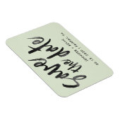 Salie Groene Huwelijks Calligrafie Save the Date M Magneet (Rechterzijde)