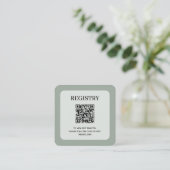 Salie groene huwelijksregister QR-code Informatiekaartje (Staand voorkant)