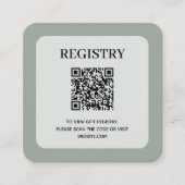 Salie groene huwelijksregister QR-code Informatiekaartje (Voorkant)