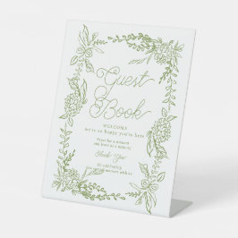 Salie Groene Hydrangea Gastboek Tafelbordje Reclamebord Met Voetstuk