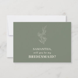 Salie groene Indie Herfst bruidsmeisje Kaart