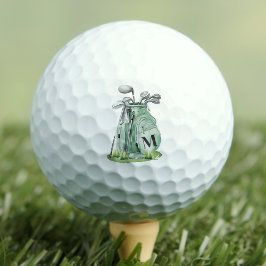 Salie Groene Initiële Monogram Golfballen
