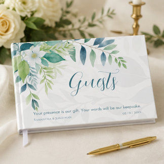 Salie Groene Ivoren Blauwe Eucalyptus Loof Bruilof Gastenboek
