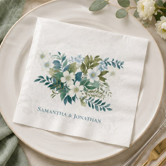 Salie Groene Ivoren Eucalyptus Trouwpapier Servet