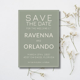Salie Groene Ivoren Oude Rijke Moderne Bruiloft Save The Date