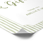 Salie groene kaarten en cadeaus bruiloft bruidsfee poster (Hoek)