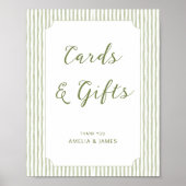 Salie groene kaarten en cadeaus bruiloft bruidsfee poster (Voorkant)