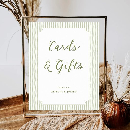 Salie groene kaarten en cadeaus bruiloft bruidsfee poster