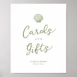 Salie Groene Kaarten en Cadeaus Tafelbord Poster
