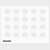 Salie groene kam wedding monogram ronde sticker (Vel)