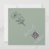 Salie Groene Klaprozen Details QR code Kaart (Voorkant)