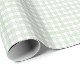 Salie Groene Klassieke Gingham Cadeaupapier