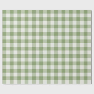 Salie Groene Klassieke Gingham Plaid Cadeaupapier