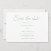 salie groene klassieke minimale trouw save the dat date (Voorkant)