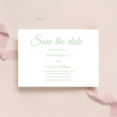 salie groene klassieke minimale trouw save the dat save the date