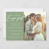 Salie Groene Koppel Foto Verloving Aankondiging (Voorkant)