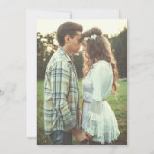 Salie groene koppel foto verlovingsaankondiging aankondiging (Achterkant)