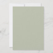 Salie groene krans monogram luxe trouw kaart (Achterkant)