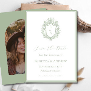 Salie Groene Kuif Monogram & Foto  Save The Date