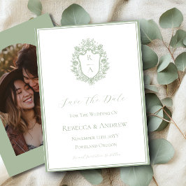Salie Groene Kuif Monogram & Foto Save The Date