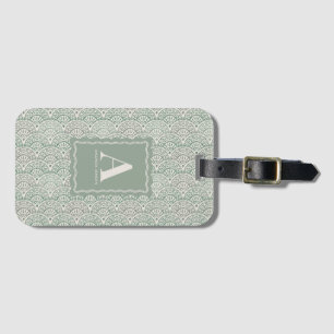Salie Groene Kust Scalloped Gepersonaliseerd Bagagelabel