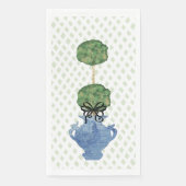 Salie Groene Lattice Topiary Gemberpot Servet (Voorkant)