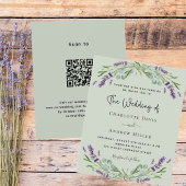 Salie groene lavendel QR code RSVP budget bruiloft