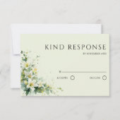 Salie Groene Lelie Valley Bloemencode QR Code Trou RSVP Kaartje (Voorkant)