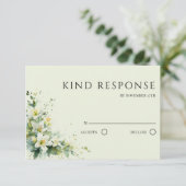 Salie Groene Lelie Valley Bloemencode QR Code Trou RSVP Kaartje (Staand voorkant)