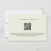 Salie Groene Lelie Valley Bloemencode QR Code Trou RSVP Kaartje (Achterkant)