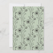 Salie Groene Liefde Script Wilde Bloem Bruiloft Kaart (Achterkant)