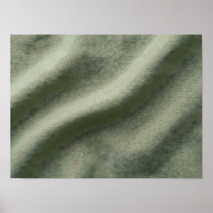 Salie Groene Linnen Golven Textuur Poster