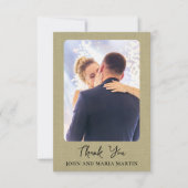 Salie Groene Linnen Trouwfoto Collage Bedankt (Voorkant)