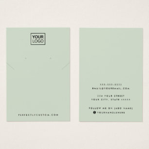 Salie groene logo toevoegen ketting oorbel display visitekaartje