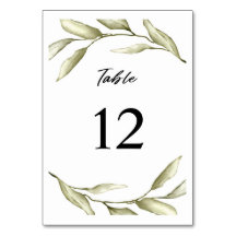 Salie Groene Loof Schrift Tafel Nummerkaart
