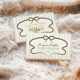 Salie Groene Luierloterij Lokale Baby Shower Informatiekaartje