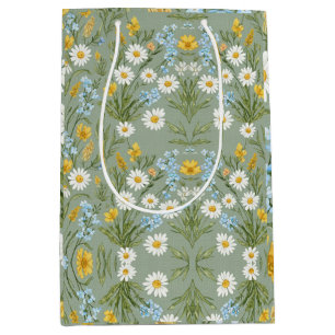 Salie Groene Madeliefje Wilde Bloem Cottagecore Bl Medium Cadeauzakje