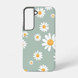 Salie Groene Madeliefjes Patroon Samsung Galaxy Hoesje