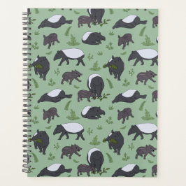 Salie Groene Maleise Tapir Jungle Patroon Planner