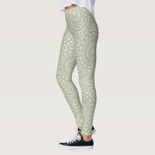 Salie Groene Mandala Patroon Leggings