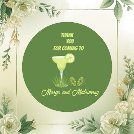 salie groene margs en huwelijk dank je ronde sticker