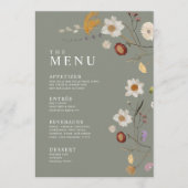 Salie Groene Menu met Wilde Bloemen (Voorkant)