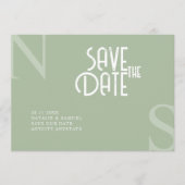 Salie Groene Minimalist & Elegante Krachtige Begin Save The Date (Voorkant)