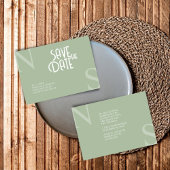 Salie Groene Minimalist & Elegante Krachtige Begin Save The Date